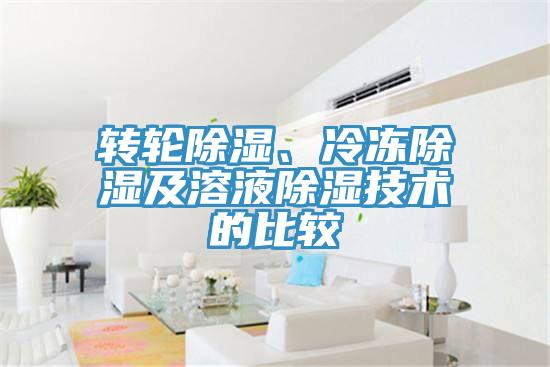 轉(zhuǎn)輪除濕、冷凍除濕及溶液除濕技術(shù)的比較