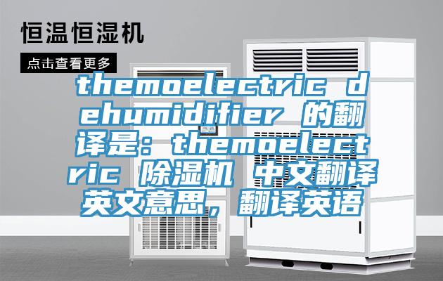 themoelectric dehumidifier 的翻譯是：themoelectric 除濕機 中文翻譯英文意思，翻譯英語