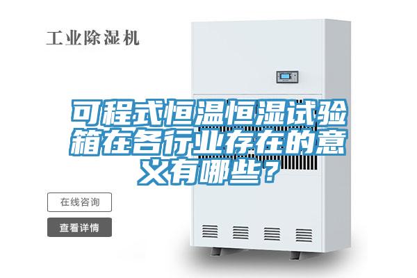 可程式恒溫恒濕試驗箱在各行業(yè)存在的意義有哪些？