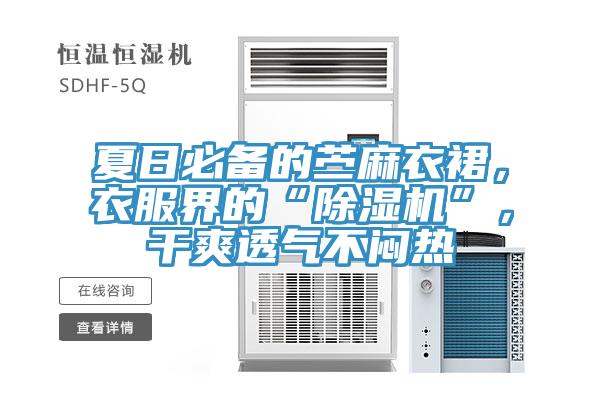 夏日必備的苧麻衣裙，衣服界的“除濕機”，干爽透氣不悶熱