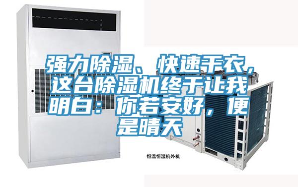 強力除濕、快速干衣，這臺除濕機終于讓我明白：你若安好，便是晴天