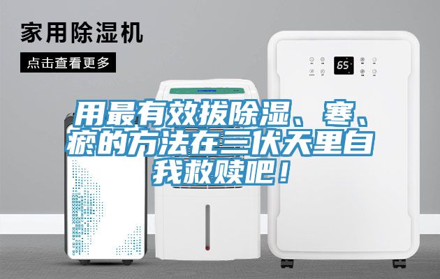 用最有效拔除濕、寒、瘀的方法在三伏天里自我救贖吧！